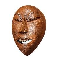 Handmade Wooden Mask, [tribal Mask], Tibetan Style With [traditional Color], [poplar Wood]