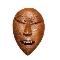 Handmade Wooden Mask, [tribal Mask], Tibetan Style With [traditional Color], [poplar Wood]