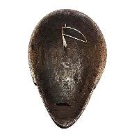 Handmade Wooden Mask, [tribal Mask], Tibetan Style With [traditional Color], [poplar Wood]