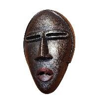 Handmade Wooden Mask, [tribal Mask], Tibetan Style With [traditional Color], [poplar Wood]
