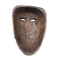 Handmade Wooden Mask, [tribal Mask], Tibetan Style With [traditional Color], [poplar Wood]