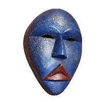 Handmade Wooden Mask, [tribal Mask], Tibetan Style With [traditional Color], [poplar Wood]