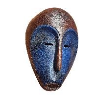 Handmade Wooden Mask, [tribal Mask], Tibetan Style With [traditional Color], [poplar Wood]