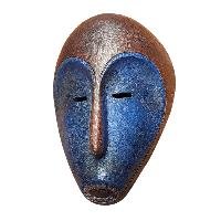 Handmade Wooden Mask, [tribal Mask], Tibetan Style With [traditional Color], [poplar Wood]