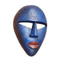 Handmade Wooden Mask, [tribal Mask], Tibetan Style With [traditional Color], [poplar Wood]