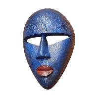 Handmade Wooden Mask, [tribal Mask], Tibetan Style With [traditional Color], [poplar Wood]