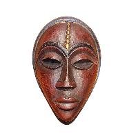 Handmade Wooden Mask, [tribal Mask], Tibetan Style With [traditional Color], [poplar Wood]