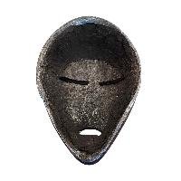 Handmade Wooden Mask, [tribal Mask], Tibetan Style With [traditional Color], [poplar Wood]