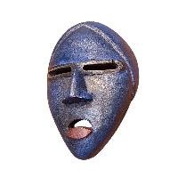Handmade Wooden Mask, [tribal Mask], Tibetan Style With [traditional Color], [poplar Wood]