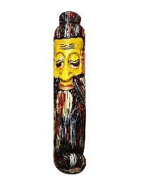 Handmade Wooden Mask, [tribal Mask], Or [long Face] Tibetan Style With [traditional Color], [poplar Wood]