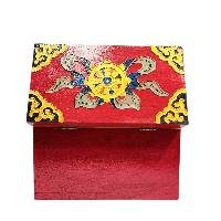 Buddhist Wooden Box With [dragon] Design, Tibetan Style With Traditional Color