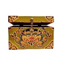 Buddhist Wooden Box With [cheppu] Design, Tibetan Style With Traditional Color