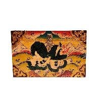 Buddhist Wooden Box With [snow Lion] Design, Tibetan Style With Traditional Color