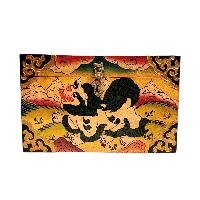 Buddhist Wooden Box With [snow Lion] Design, Tibetan Style With Traditional Color
