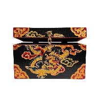 Buddhist Wooden Box With [dragon] Design, Tibetan Style With Traditional Color