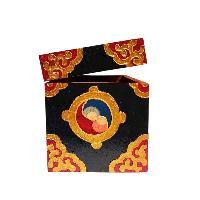 Buddhist Wooden Box With [dragon] Design, Tibetan Style With Traditional Color