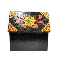 Buddhist Wooden Box With [dragon] Design, Tibetan Style With Traditional Color