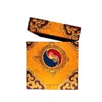 Buddhist Wooden Box With [dragon] Design, Tibetan Style With Traditional Color