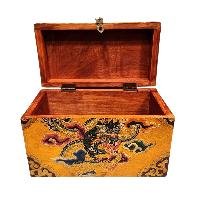 Buddhist Wooden Box With [dragon] Design, Tibetan Style With Traditional Color