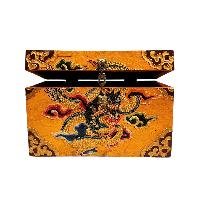 Buddhist Wooden Box With [dragon] Design, Tibetan Style With Traditional Color