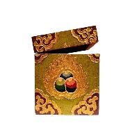 Buddhist Wooden Box With [snow Lion] Design, Tibetan Style With Traditional Color
