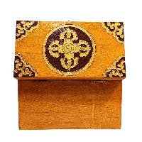 Buddhist Wooden Box With [snow Lion] Design, Tibetan Style With Traditional Color