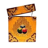 Buddhist Wooden Box With [snow Lion] Design, Tibetan Style With Traditional Color