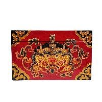 Buddhist Wooden Box With [cheppu] Design, Tibetan Style With Traditional Color