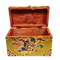 Buddhist Wooden Box With [dragon] Design, Tibetan Style With Traditional Color