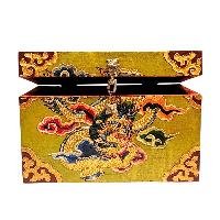 Buddhist Wooden Box With [dragon] Design, Tibetan Style With Traditional Color