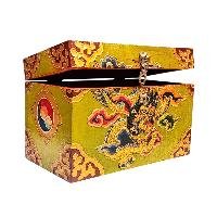 Buddhist Wooden Box With [dragon] Design, Tibetan Style With Traditional Color