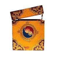 Buddhist Wooden Box With [cheppu] Design, Tibetan Style With Traditional Color